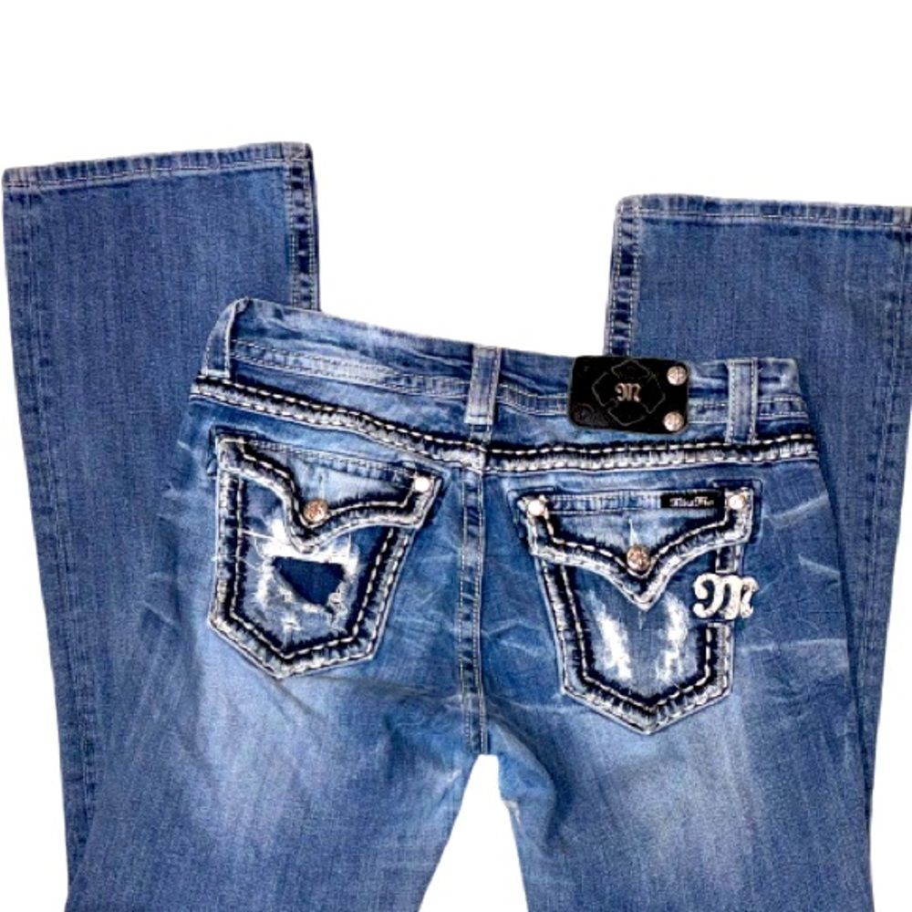 MISS ME Designer distressed easy boot jeans women’s size 29 8